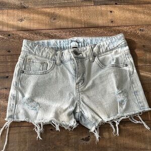 Art Class Light Blue Frayed Denim Shorts